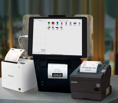 Epson POS system with receipt printer, cash drawer, and touchscreen terminal for fast and reliable checkout operations.
