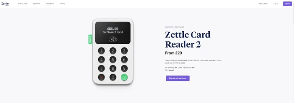 zettle by paypal card reader website